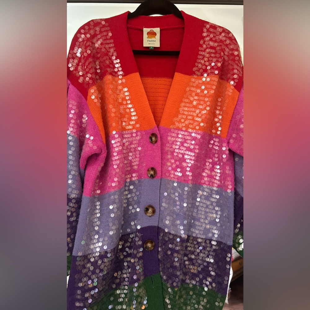 FARM Rio Multicolor Sequin Sweater